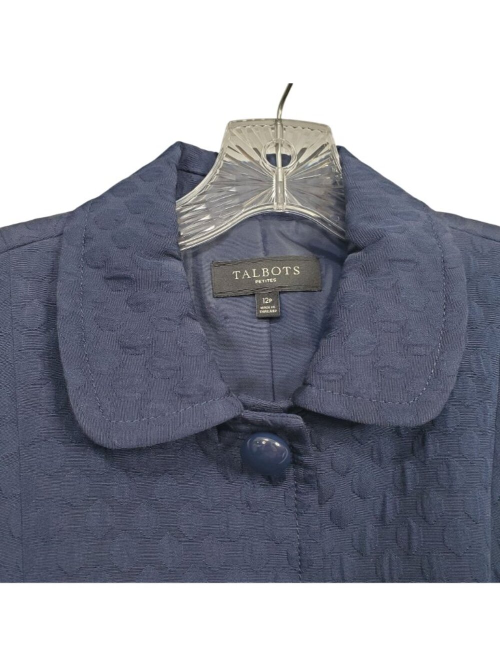 Talbots 12 Petite 12P Jacket Coat Chunky Button Textured Preppy Peter Pan - Picture 5 of 10